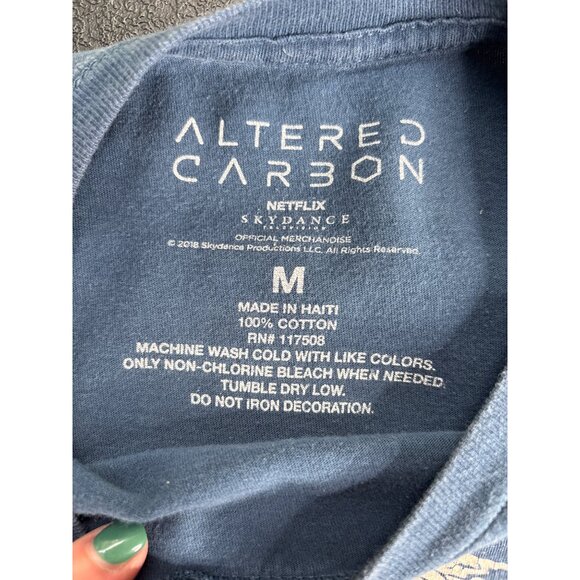 Altered Carbon Dragon Graphic 100% Cotton Blue T-Shirt Netflix Skydance M - Picture 4 of 7